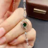 Pulsera Transfronteriza de Diopsida Natural para Mujer, Accesorio de Nicho de Alta Gama, Joyería de Plata 925, Joyería de Lujo 5*5, Venta Directa de Fábrica