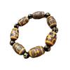 Pulseira de Jade Dentes de Tigre Pulseira Tianzhu Lutong Pulseira de Contas de Barril de Ágata Fosca Wen Play Pulseira Vintage Pulseira