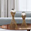 Adornos de Bola de Cristal Estilo Europeo Sala de Estar Mueble de TV Librero Oficina Estilo Americano Gabinete de Vino Hogar Lujo Ligero Decoración de Hierro