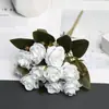 Flores artificiales en colores otoñales, gypsophila (velo de novia), rosas pequeñas, flores falsas para decoración de sala de estar interior, accesorios para fotografía, flores para arreglo de escena de boda