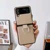 Adecuado para Samsung Z Flip 30% de descuento Funda para Teléfono con Pantalla Plegable Z Flip6/5 Estilo Anillo con Patrón Puro Funda Protectora Anticaída