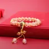 Pulsera de Cristal con Lámina de Oro Primavera 2024 Estilo Étnico Literario Hecha a Mano Año del Dragón Pareja Pulsera Retro Mayoreo
