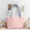 Bolsa Tote Feminina Nova de Grande Capacidade para Outono e Inverno, Bolsa de Ombro, Bolsa Feminina Acolchoada Floral Colorida