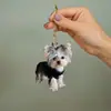 1 Pieza Acrílico Negro Perrito Lindo Lanyard con Lámina de Oro Colgante para Espejo Retrovisor de Coche Adecuado para Colgar en el Interior