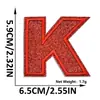 Suministro transfronterizo de parches bordados de letras y números en inglés color rojo brillante con adhesivo termofusible para decoración de ropa y sombreros