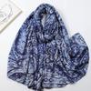 Lenço Longo de Algodão Cetim Estampado com Castanha Floral Venda de Fábrica Comércio Exterior Transmissão ao Vivo Transfronteiriça Viagem Férias Proteção Solar Cachecol Feminino Quente