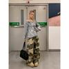 Comercio Transfronterizo Versátil Nuevo Perezoso Harajuku de Moda Moda Japonesa Simple Ins Camuflaje Casual Pantalones Largos de Moda