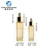 Frasco de vidro conta-gotas de borracha hexagonal transparente 30ml/50ml abelha pequena solução estoque essência cosméticos sub-frascado