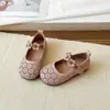 Sapatos de Couro Moda Fofos com Solado Macio para Meninas 2026 Primavera/Verão Novo Estilo Corte de Flor Respirável Mary Jane Casuais Sapatos de Uma Sola