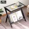 Mesa Lateral, Mesa de Café Pequeña, Mesita de Noche, Mesa Lateral para Sofá, Mesa de Té Cuadrada Pequeña de Vidrio Changhong, Mesa de Esquina Japonesa