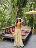2026 Nuevo Conjunto Dulce Picante para Chica Color Sólido Camisola de Temperamento Chaleco Mujer Verano Floral Falda Reductora de Edad Conjunto de Dos Piezas