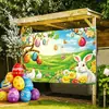 Banner de Atmosfera de Festa de Páscoa Transfronteiriça, Bandeiras Decorativas de Coelho e Ovo, Fundo para Fotos, Tecido de Atmosfera para Decoração de Feriado