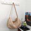 Bolsa de mano grande de algodón 24 nuevo bolso de hombro de cuadros de rombos bolsa grande plisada de nube bolso de mensajero retro