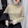 Cuello falso flocado de terciopelo grueso con encaje para mujer, elegante camisa interior de fondo, moda otoño e invierno 2022
