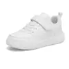 Zapatillas blancas para niños para la escuela, zapatos deportivos para niños, zapatos blancos de cuero impermeables, zapatillas para estudiantes de primaria, zapatos casuales para niñas
