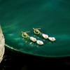 Pendientes de Borla de Perlas de Lujo Ligero Aguja de Plata Pendientes Simples de Nudo de Cuerda Barrocos Pendientes Niche Retro Elegantes Venta al por Mayor