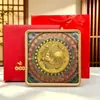 Base roja con adorno "Cien Bendiciones" de pan de oro, cuenco del tesoro del Dios de la Riqueza, navegación tranquila, decoración de escritorio creativa para atraer la fortuna, regalo de negocios