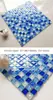 Azules Simples Mosaico de Cristal Vidrio Baño Inodoro Fondo TV Pegatina de Pared Barra Mostrador Blanco y Negro