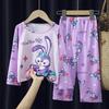 Pijama feminino primavera e outono Meninos traje infantil de manga comprida desenho animado fofo crianças mais velhas bebê roupa de casa outono