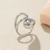 [Personalizado] Anillo Brillante Texturizado Europeo y Americano Transfronterizo para Mujer, Anillo de Estilo Hip-Hop Asimétrico de Nicho Elegante Chapado en Cobre Dorado