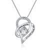 Amazon estación independiente collar con colgante de circonio en forma de corazón venta al por mayor simple hueco corazón de melocotón regalo para el Día de la Madre joyería