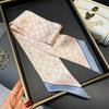 Nuevo patrón geométrico sarga bufanda de moda primavera y otoño estilo occidental diadema decorativa cinta de doble propósito biselada decoración