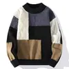 Ventas directas de fábrica Estilo popular transfronterizo Suéter de punto holgado de cuello medio alto para hombre Ropa de punto para hombre talla grande