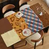 Jogo Americano de Mesa com Cor Contrastante Retrô, Sensação de Luxo Leve e Alto Padrão, À Prova de Óleo, À Prova d'Água, Resistente ao Calor, Lavável, Protetor de Superfície para Mesa de Centro
