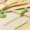 Escova para Limpar Canudos de Mamadeira, Escova de Limpeza para Buracos da Raiz de Lótus, Escova para Chupeta de Bebê, Escova para Canudos Flexível e Estendida, Escova para Limpeza de Garrafas