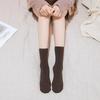 Meias Femininas Cano Médio Outono e Inverno Adulto Meias Quentes Meias de Neve Com Veludo Engrossado Masculinas e Femininas Moda Cor Sólida Meias de Chão
