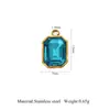 Joia Transfronteiriça Aço Inoxidável Vidro Diamante Pingente Joias Colar Pingente Versátil Acessórios Artesanais DIY Formato Quadrado