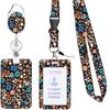 Estilo Coreano Flor Fresca Aleación de Zinc Hebilla Fácil de Tirar Cordón de Poliéster Impreso Fácil de Tirar Funda para Tarjeta de Certificado Pequeña Floral