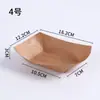 Caixas Descartáveis de Papel Kraft em Formato de Barco para Lanches, Batatas Fritas, Espetinhos Fritos, Churrasco, Bandejas de Serviço Comerciais Abertas, Caixas de Takeaway em Formato de Barco para Frango Frito