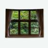 Fora da janela, pano de fundo de montanha em paisagem quarto cabeceira pano pendurado simulação aluguel quarto dormitório decorativo parede cobrindo tapeçaria