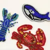 Parche de Tela Bordado DIY de Caracola de Dibujos Animados, Estrella de Mar, Cangrejo, Llavero Transfronterizo, Colgante para Pulsera, Accesorios para Bolsos