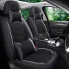 Cojín para asiento de coche cuatro estaciones universal cuero Napa tela de lino funda de asiento totalmente rodeada cojín de asiento de otoño e invierno de dibujos animados asiento de coche