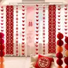 Set de decoración de boda con pegatinas largas de personaje "feliz", cortinas colgantes y guirnaldas de mariposas para decorar el dormitorio y la sala de estar del nuevo hogar.