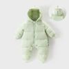 Roupas de inverno acolchoadas de algodão para bebês meninos e meninas traje macacão com capuz infantil de inverno quente super fofo casaco espesso