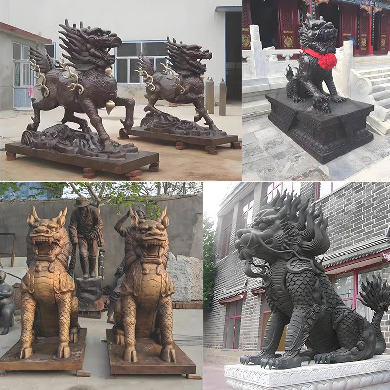 铜麒麟门口镇宅摆件