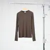Puesto de Ropa para Mujer Nanyou Nuevas Llegadas Otoño/Invierno 052 Modal Lana Cachemira Cuello Redondo Manga Larga Suave Cómoda Camiseta Base