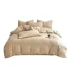 Jie Liya Serie de Colores Jacquard 100% Algodón Juego de Cuatro Piezas, Sábana Bajera y Funda Nórdica Engrosadas de Algodón Puro, Ropa de Cama para el Hogar Amigable con la Piel Venta al por Mayor