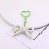 Llavero de Corazón + Impresión de 8 Caracteres con Lazo DIY Hecho a Mano Muñeca de Cuentas Perler Colgante Adorno Material Accesorios
