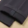 Pantalones Gruesos Cálidos de Otoño e Invierno para Hombre Fibra de Poliéster Cintura Alta Elástica Rectos Sarga Pantalones Casuales de Negocio para Hombre