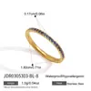 Anillos apilables Wanxing de acero inoxidable chapado en oro de 18 quilates de cuatro colores con circonitas microincrustadas para mujer, estilo clásico, múltiples tamaños, venta al por mayor transfronteriza