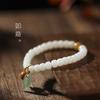 Fresco elegante elegante elegante elegante raíz de Bodhi de jade blanco pulsera creativa cuentas de Buda Wenwan nicho pulsera para amigas