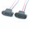 Enchufe de carga tipo C de tipo ojo de cerradura de doble pin con cable de conexión, puerto de carga externo para dispositivos pequeños, 2P 4P