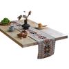 Camino de Mesa Jacquard Americano Transfronterizo Estilo Vintage de Algodón y Lino Tela para Mesa de Comedor Mesa de Té Mantel Largo Decorativo para Fiesta