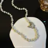 Collar de Perlas Mariposa Cadena para Suéter de Mujer Cadena de Clavícula de Lujo Ligero Nicho de Gama Alta Collar Elegante para Mujer Socialité