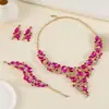 Conjunto de collar, aretes y pulsera de moda vintage elegante para comercio exterior europeo y americano, conjunto de joyería para vestido de fiesta, venta al por mayor de fábrica