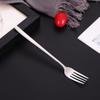 Cuchara y tenedor de acero inoxidable 304 de estilo coreano, cuchara creativa para mezclar café, cuchara de postre chapada en oro, cuchara de mango largo